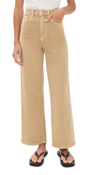 LE JEAN Juliette Wide Leg Ankle High Rise Jeans Sandwashed Camel 26