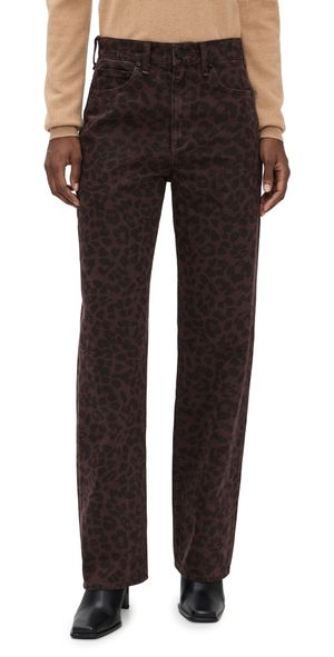 rag & bone Shea Leopard Full Relaxed Straight Pants Leopard 29