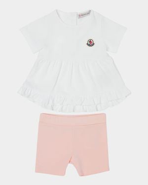 Girl's T-Shirt and Short Legging 2-Piece Set, Size 6M-3