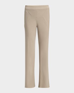 Triple Silk Georgette Flat Front Trousers
