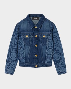 Kid's Lasered Denim Blouson Jacket, Size 6-14