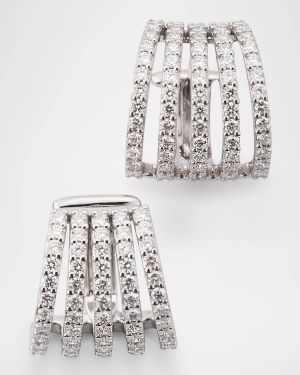 Diamond Huggie Earrings in 18K White Gold