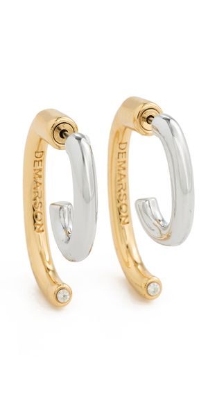 DEMARSON Two Tone Luna Mini Earrings Two-Tone One Size