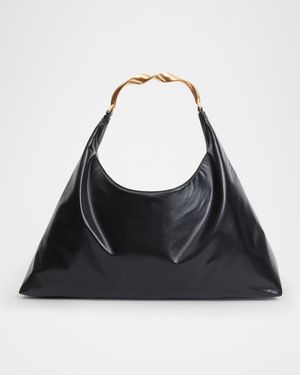 Twist Leather Hobo Bag