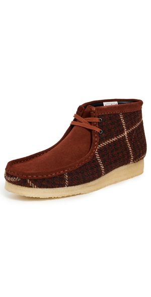 Clarks Wallabee Boots Rust Tweed Combi 10
