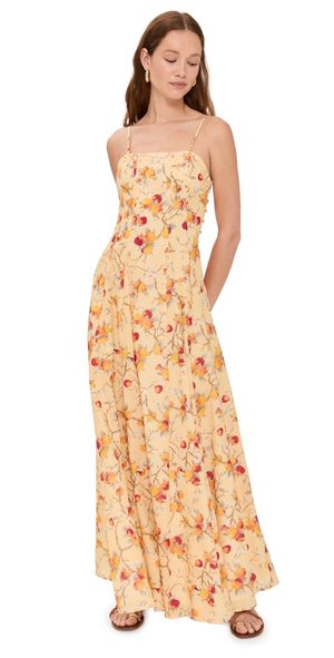 POSSE Paloma Square Neck Dress Citrus Floral XS