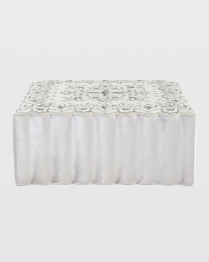 Beaded Velvet Square Ottoman