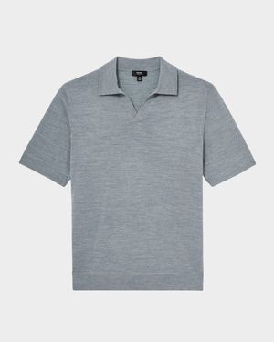 Men's Duchie Merino Wool Open Collar Polo Shirt