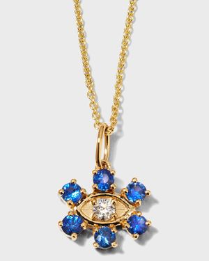 Eye with Stone Surrounding Sapphire Necklace