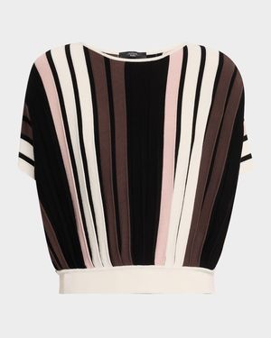 Pegola Pleated Striped Knit Shirt