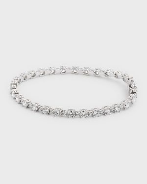18k White Gold Round Diamond Tennis Bracelet, 7.11tcw, 7"L