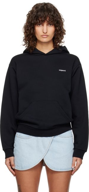 Coperni Pull à capuche noir à appliqués à oreille d'alien