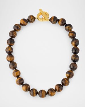 Tiger's Eye Statement Necklace with Toggle