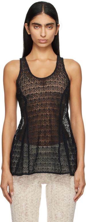 BITE Black Tailored Lace Tank Top