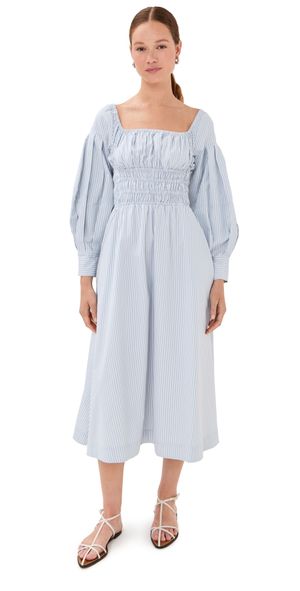 Altuzarra Josie Dress Dove Grey Banker Stripe 36