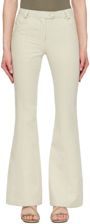 OPEN YY Beige Bootcut Trousers