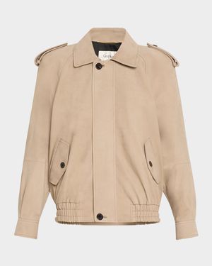 Oversized Suede Moto Jacket