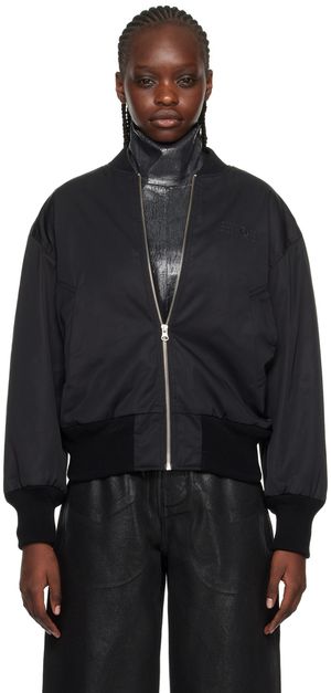 MM6 Maison Margiela Black Padded Bomber Jacket