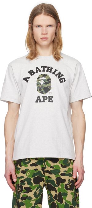 BAPE Gray 1st Camo College T-shirt
