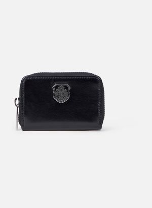 The Kooples - Porte monnaie blason en cuir - Taille Unique - Noir