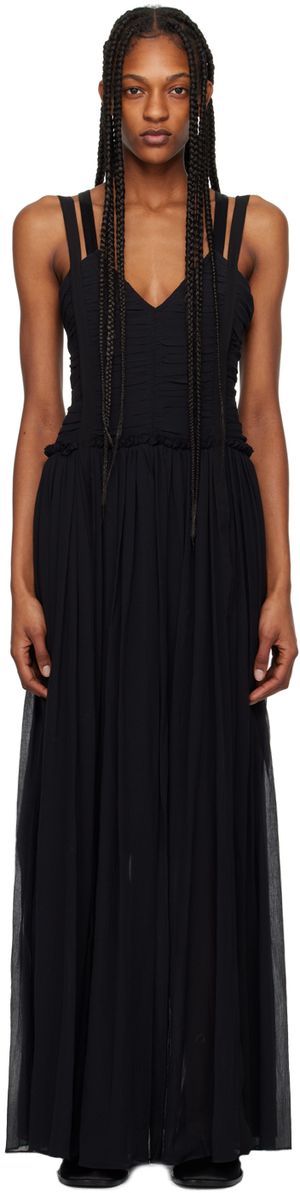 3.1 Phillip Lim Black Ruched Maxi Dress