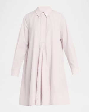 Cotton Twill A-Line Shirtdress