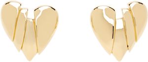 Amina Muaddi Gold Heartbreaker Earrings