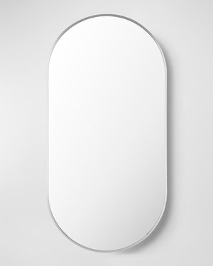 Aranya 39" Thick Oval Wall Mirror, White