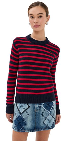 Marc Jacobs Joy Striped Crewneck Navy/Red XL