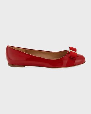 Varina Patent Leather Bow Ballerina Flats