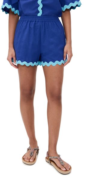 English Factory Scallop Detailed Shorts Blue M