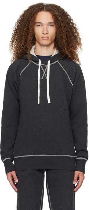 Sunspel Gray Raglan Hoodie