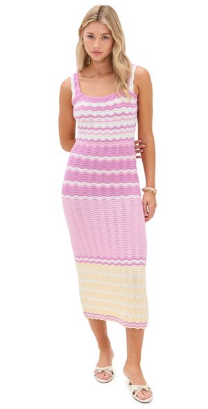 English Factory Crochet Sleeveless Midi Dress Multi L