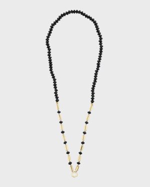 Yellow Gold Black Onyx Necklace