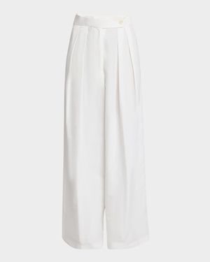 Pamplona Pleated Wide-Leg Pants