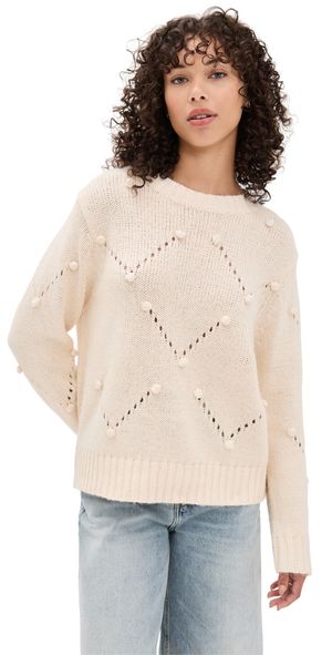 Little Lies Pom Pom Sweater Cream M/L