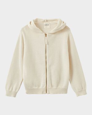 Kid's Hooded Cotton Cardigan, Size Newborn-6