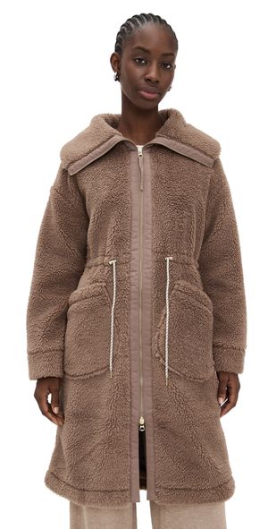 Varley Logan Sherpa Coat Ash Taupe XL