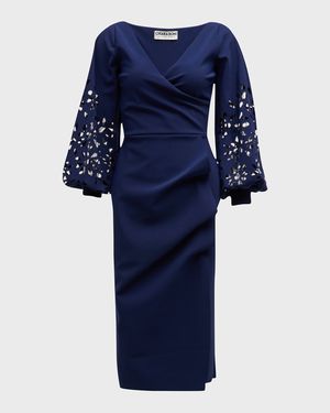 Gallilia Cutout Ruffle Sheath Midi Dress