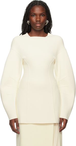 Jil Sander Pull à manches longues blanc cassé