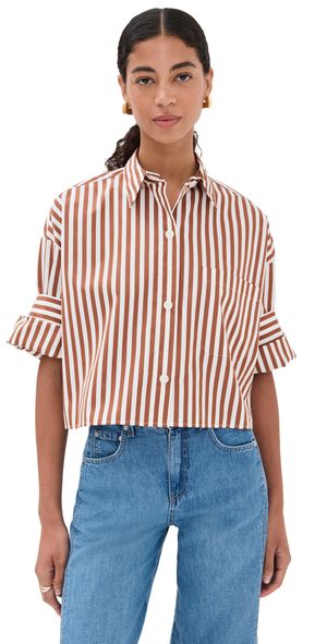 TWP Next Ex Buttondown Shirt Ivory/Cognac M/L