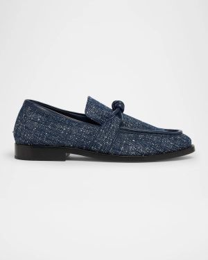 Astaire Denim Boucle Knot Loafers