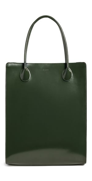 LIÉ STUDIO The Jane Handbag Olive Green Patent Leather One Size