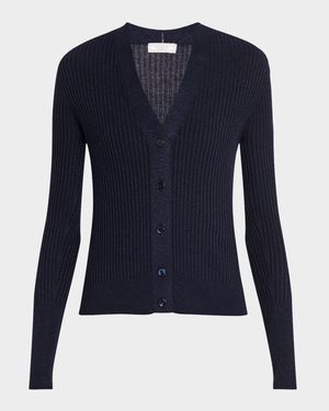 Button-Down Rib Knit Cardigan