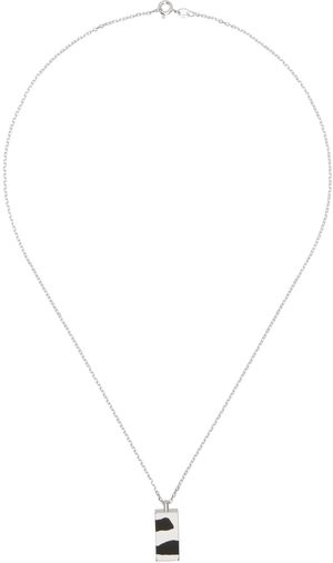 Ellie Mercer Silver & Black Two Piece Cuboid Pendant Necklace