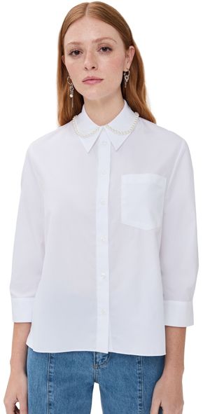 Simone Rocha Cropped Masculine Shirt White/Pearl 4