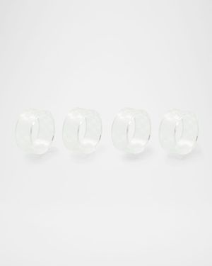 Clear Check Napkin Ring Set of 4