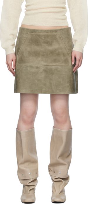 Paloma Wool Khaki Stacks Miniskirt