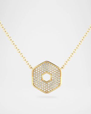 18K Gold Small Eclipse Necklace with Diamonds