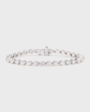 18K White Gold Round Diamond Tennis Bracelet, 8.37tcw, 7"L